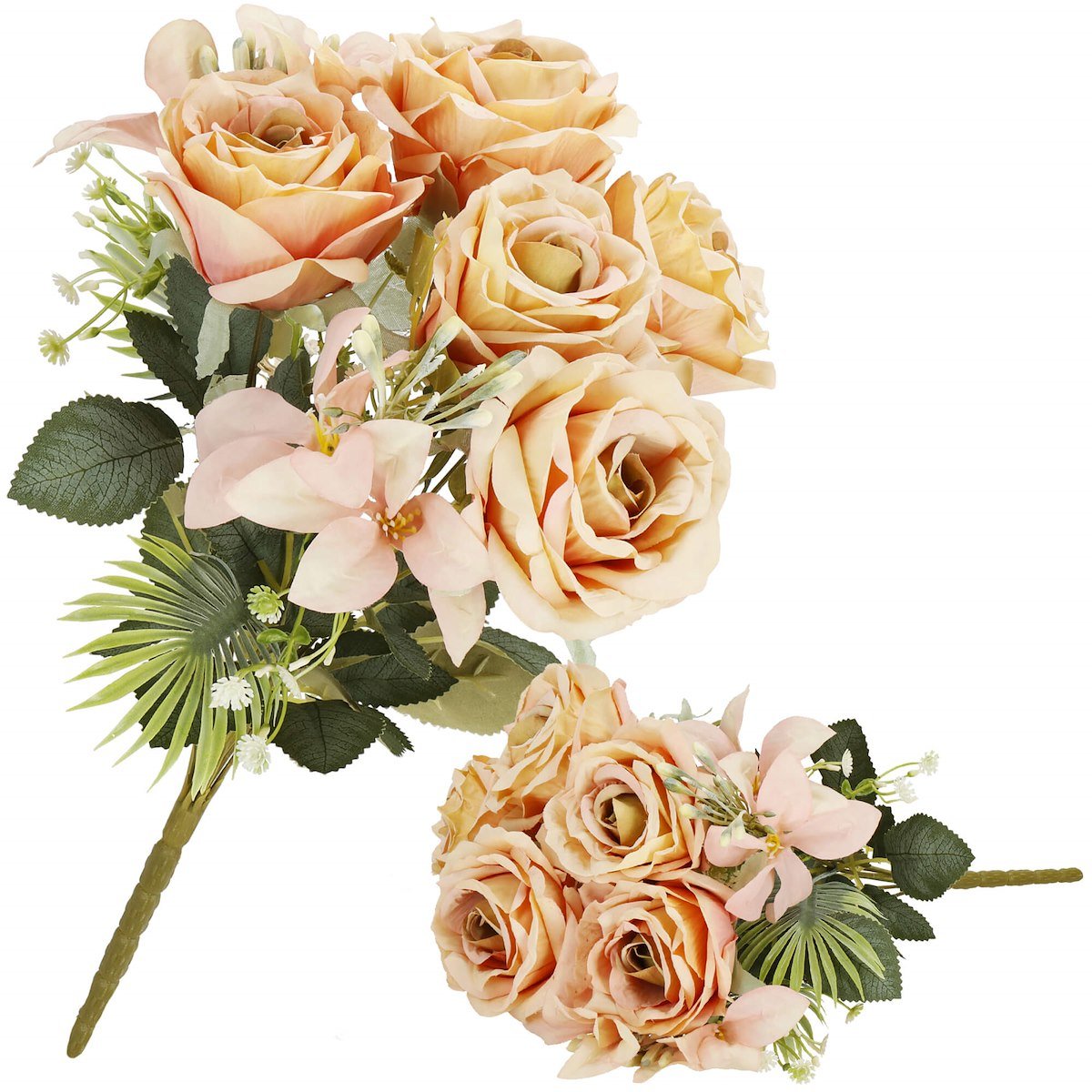 Bukiet róż różowych 9 szt. sztuczne kwiaty dekoracja wys. 40 cm