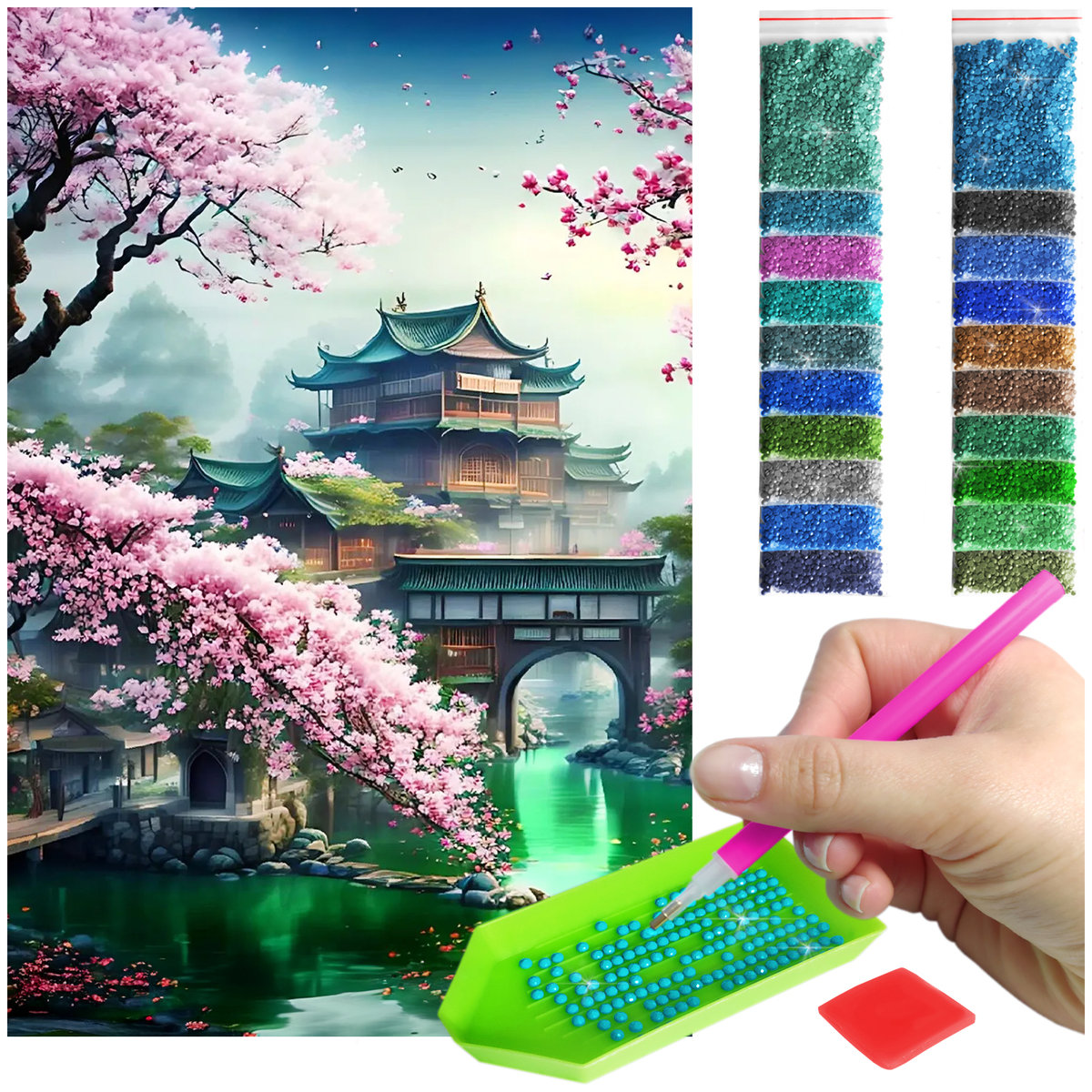 Haft Diamentowy Diamond Painting mozaika diamentowa 40X60cm dojo zestaw akcesoria