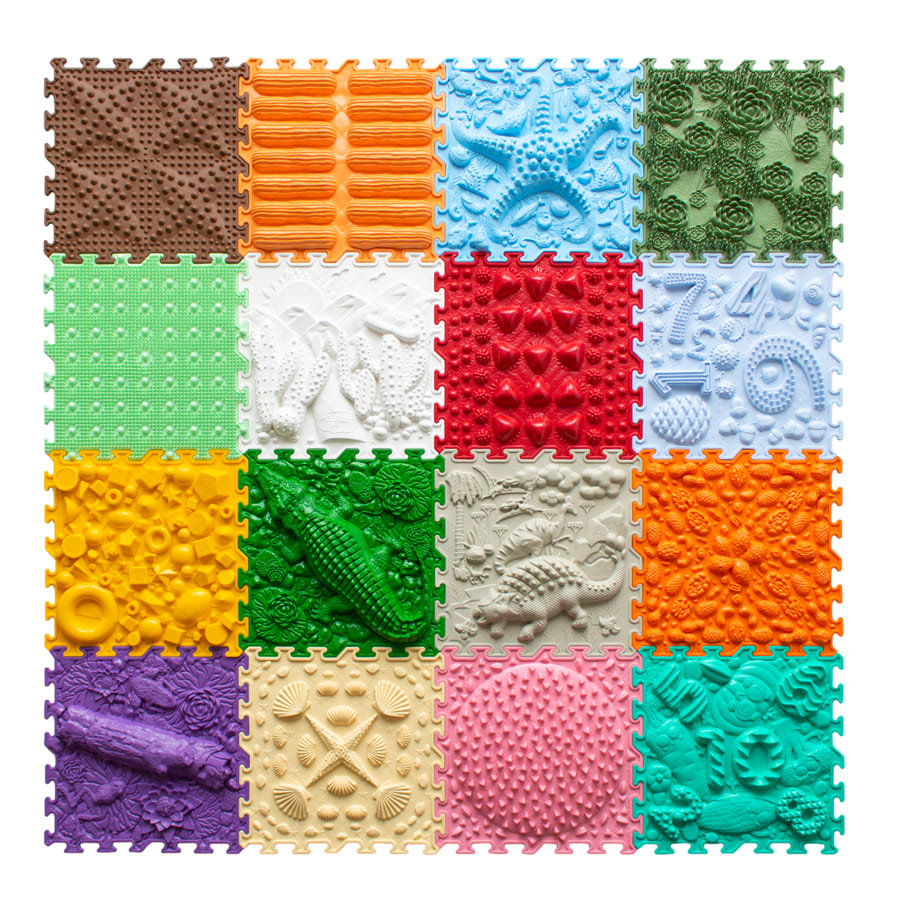 Małpiszon, mata sensoryczna Radosna Kraina 16 szt. 25x25cm