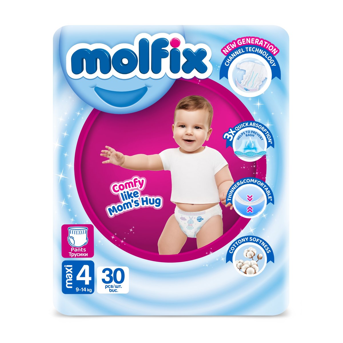 MOLFIX PIELUCHOMAJTKI PANTS 4 (9-14 KG) 30SZT.