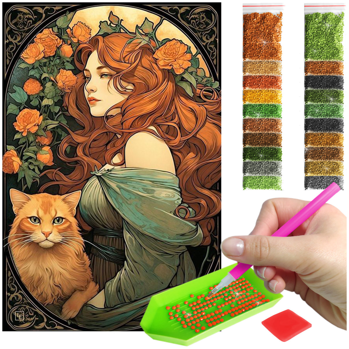 Haft Diamentowy Diamond Painting mozaika szczeniaki zestaw akcesoria