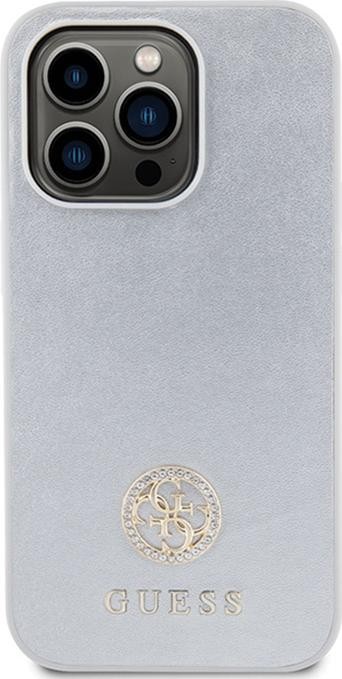 Guess 4G Strass Metal Logo - Etui iPhone 15 Pro (srebrny)