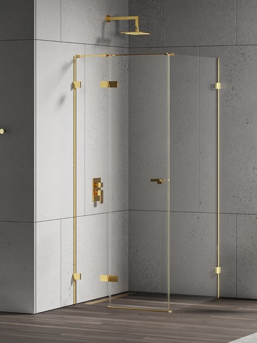 New Trendy Złota kabina prysznicowa 110x80 lewa EXK-4708 Eventa Gold Shine