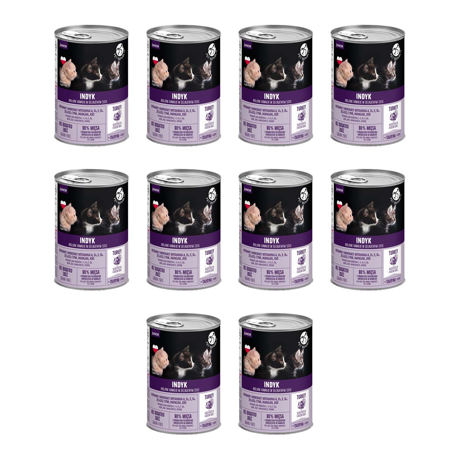 Karma dla kociąt Pet Republic z indykiem, mokra, 10 x 400 g