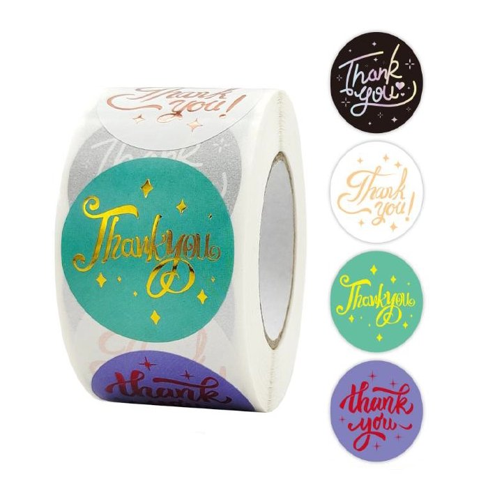 Naklejki Ozdobne 3,8 Cm Thank You Mix 500 Szt.