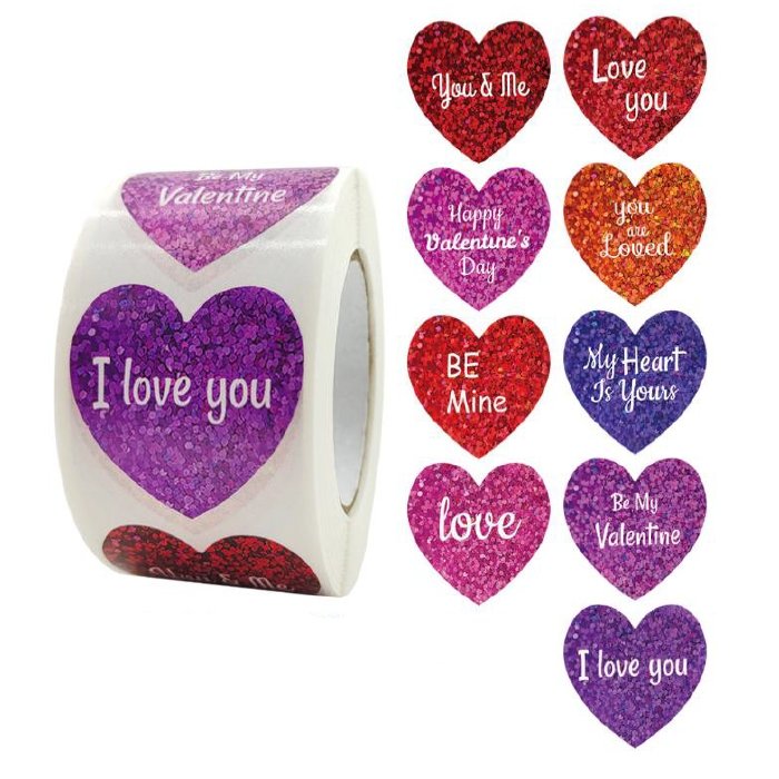 Naklejki Ozdobne 3,8Cm Serca Walentynki Mix 20Szt