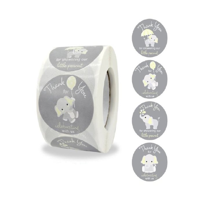 Naklejki Ozdobne 3,8Cm Słonik Thank You 20 Szt.