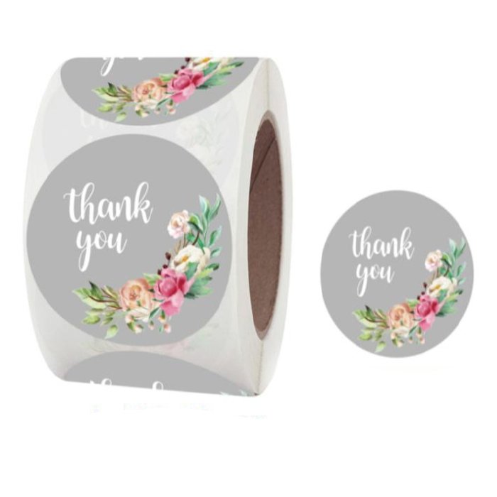 Naklejki Ozdobne Okrągłe 3,8 Cm Thank You 100 Szt.