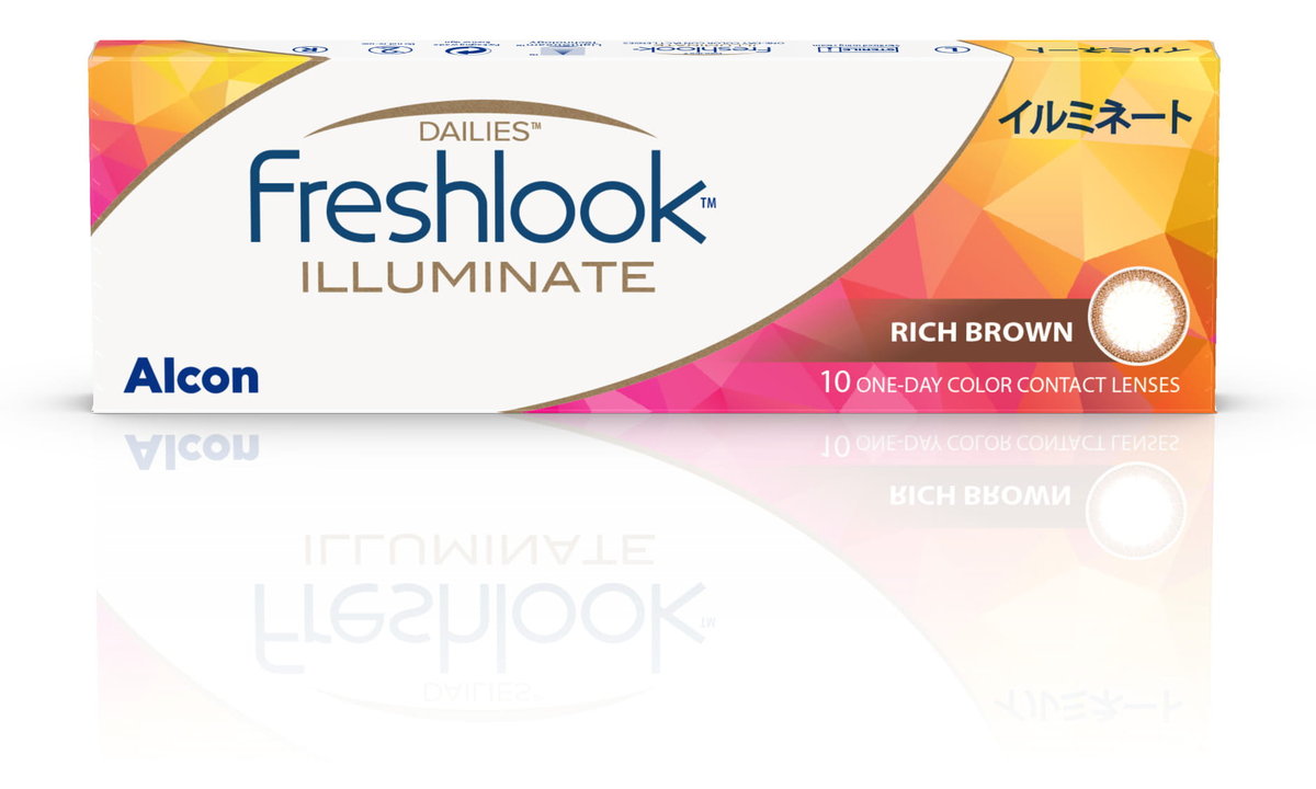 Jednodniowe kolorowe soczewki kontaktowe DAILIES FreshLook Illuminate 10 sztuk Moc: 0,00, Kolor: Rich Brown
