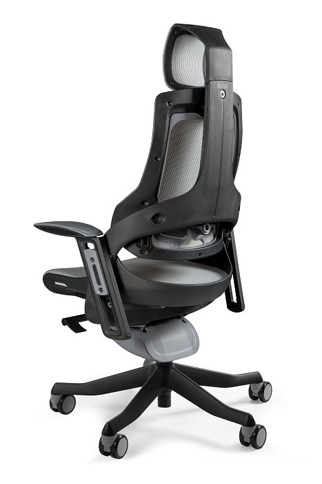 Unique Wau fotel biurowy czarny/siatka olive W-609-B-NW46