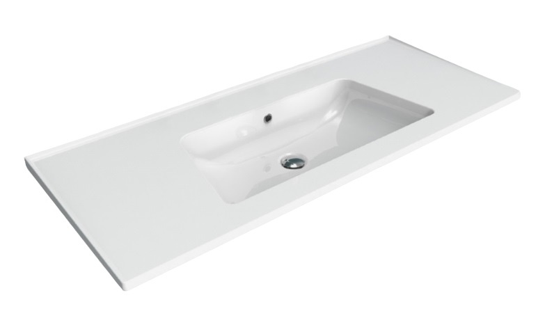 Flaminia Bloom Umywalka wisząca lub meblowa 122x51,5 cm biały połysk BM120L