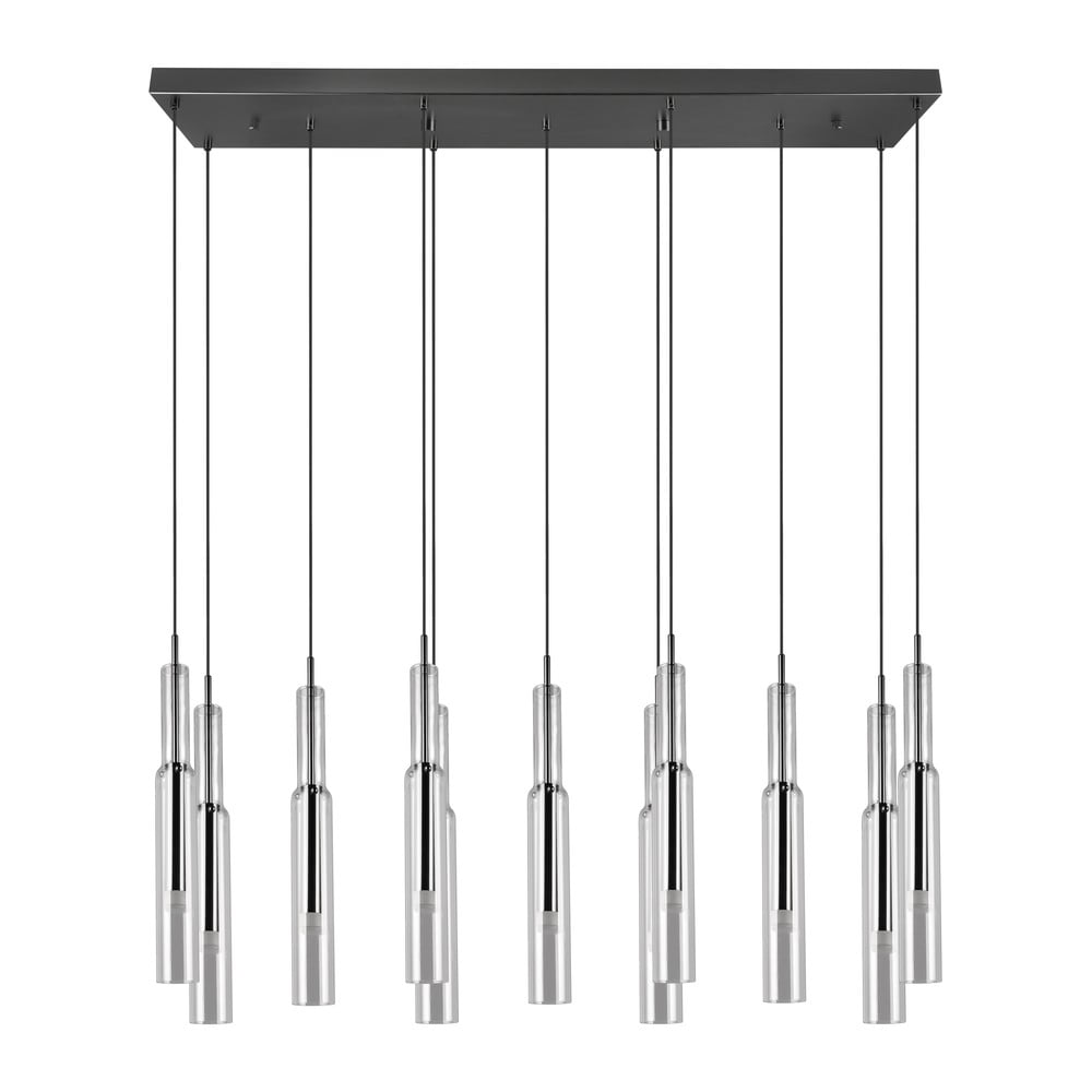 Lampa wisząca LED w czarno-srebrnym kolorze ze szklanym kloszem Lucent – Trio Select