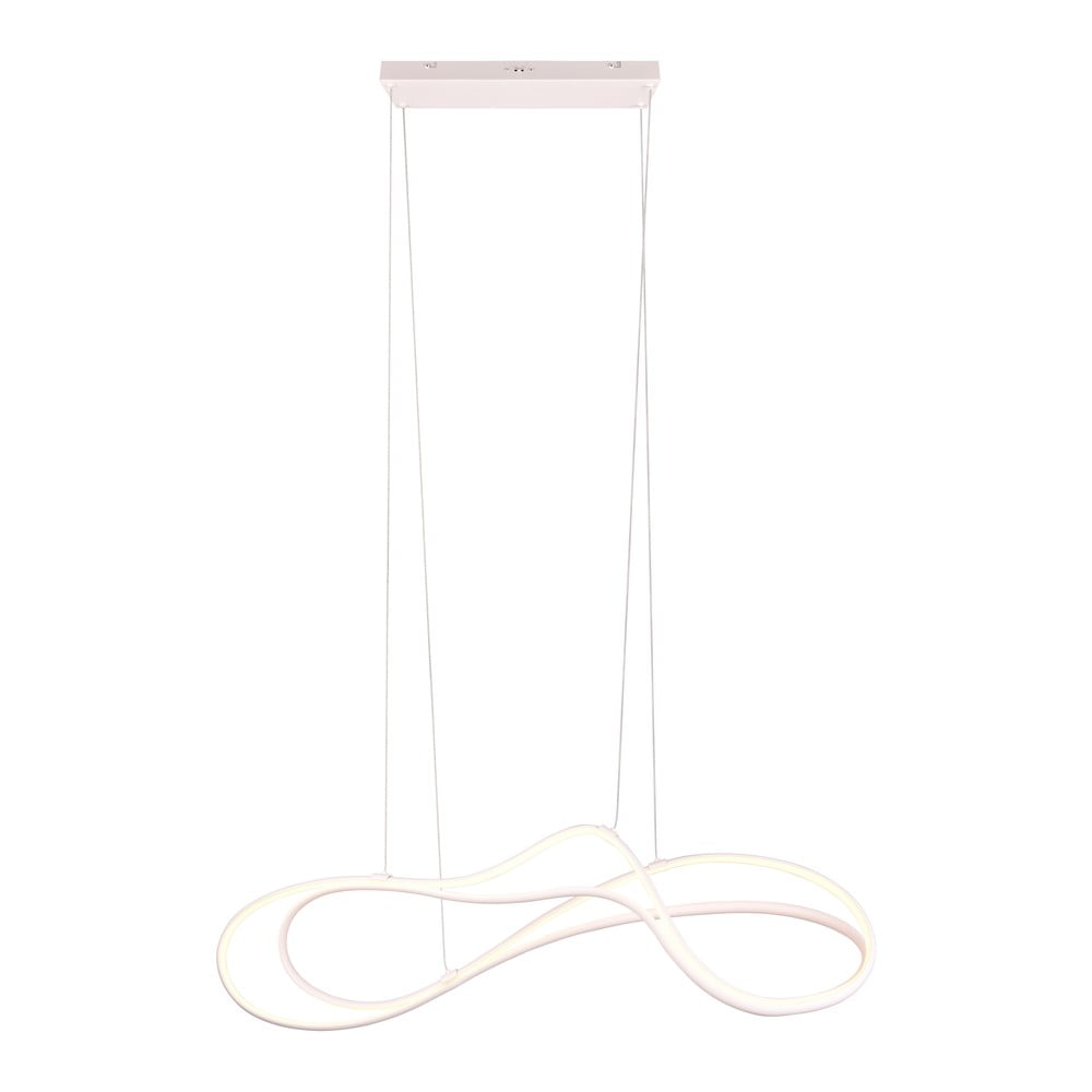 Biała lampa wisząca LED z metalowym kloszem Nala – Trio Select