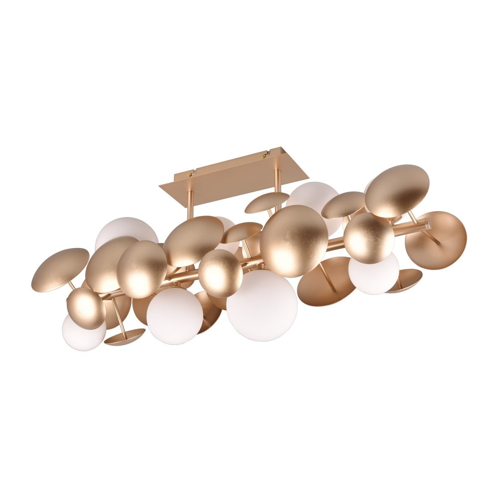 Lampa sufitowa w biało-złotym kolorze ze szklanym kloszem 76x22 cm Bubble – Trio Select