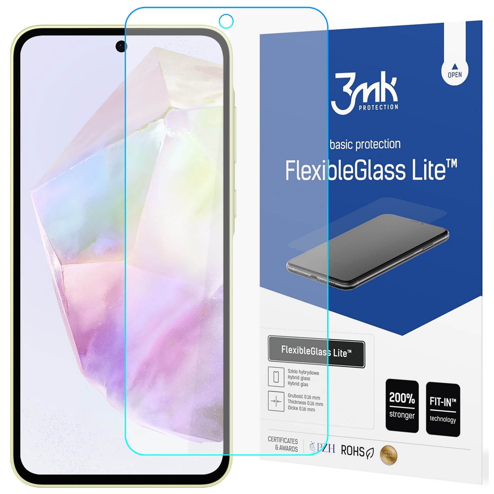 Szkło hybrydowe na ekran do Samsung Galaxy A35/A55 5G 3mk Flexible Glass Lite FG FlexibleGlass niepękające