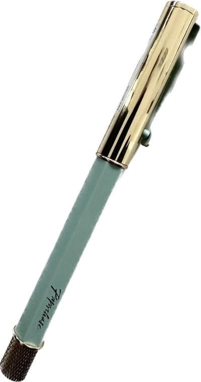 Paperchase-turkusowy metalowy długopis z turkusowa zatyczką-czarny