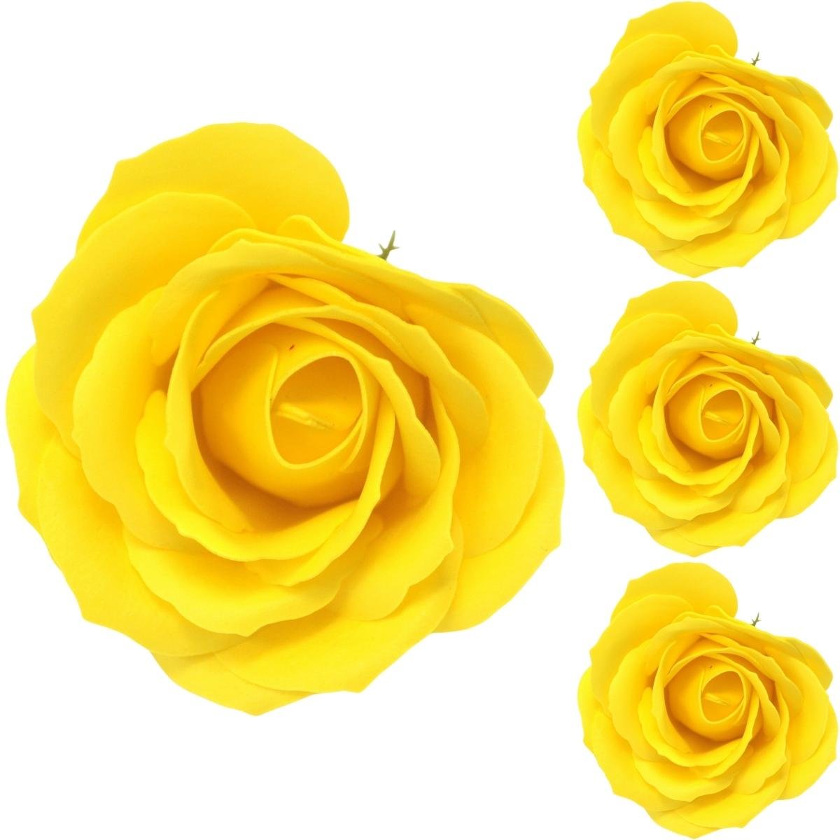 Duża Róża Mydlana Do Kąpieli Ozdobna Żółta 3 szt.