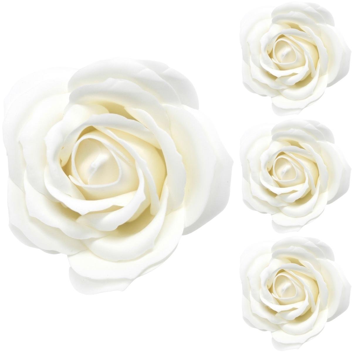Duża Róża Mydlana Do Kąpieli Ozdobna Biała 3 szt.