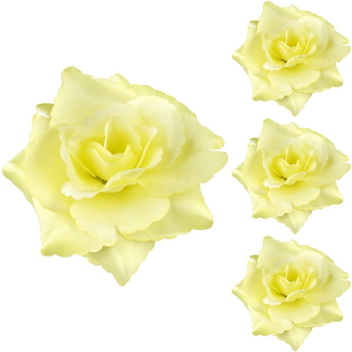 Róża Satynowa Główka Wyrobowa Jasnożółta 3 szt.