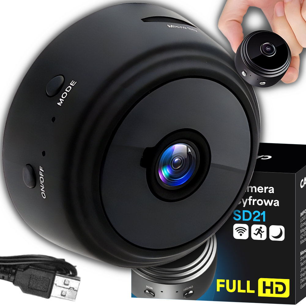 Mini kamera szpiegowska MONITORING detekcja ukryta kamerka smart WIFI HD SD21