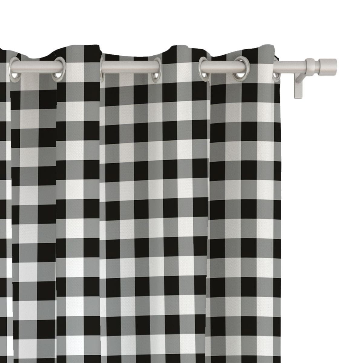 Zasłona CLASSIC wzór CL09 | czarno-biała krata 150 x 280 cm tkanina standard