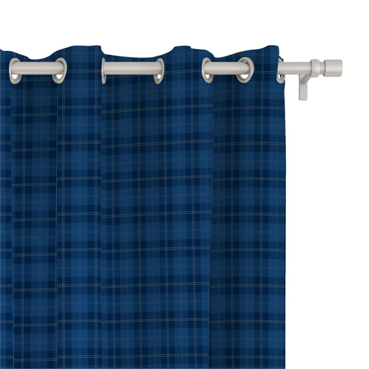 Zasłona CLASSIC wzór CL08 | niebieska krata 150 x 160 cm tkanina standard