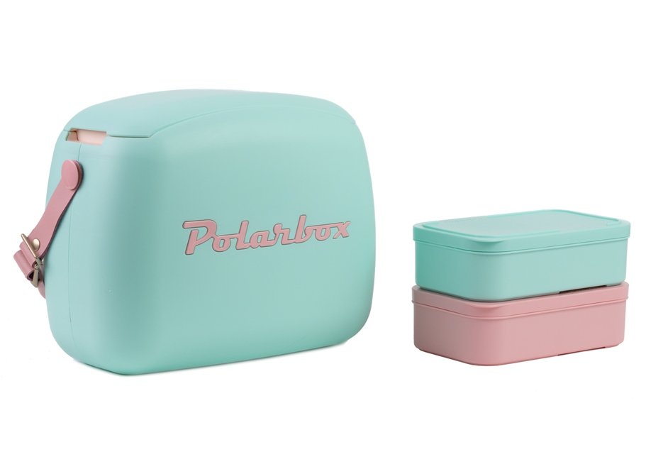 Lunch box POLARBOX lodówka turystyczna turkus + pudrowy 6L