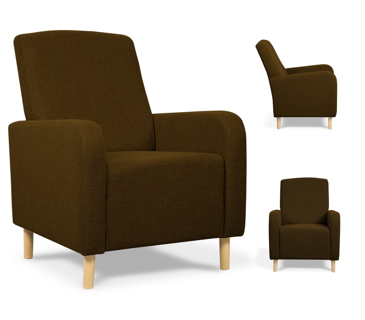 Wygodny fotel RIO nowoczesny design brązowy
