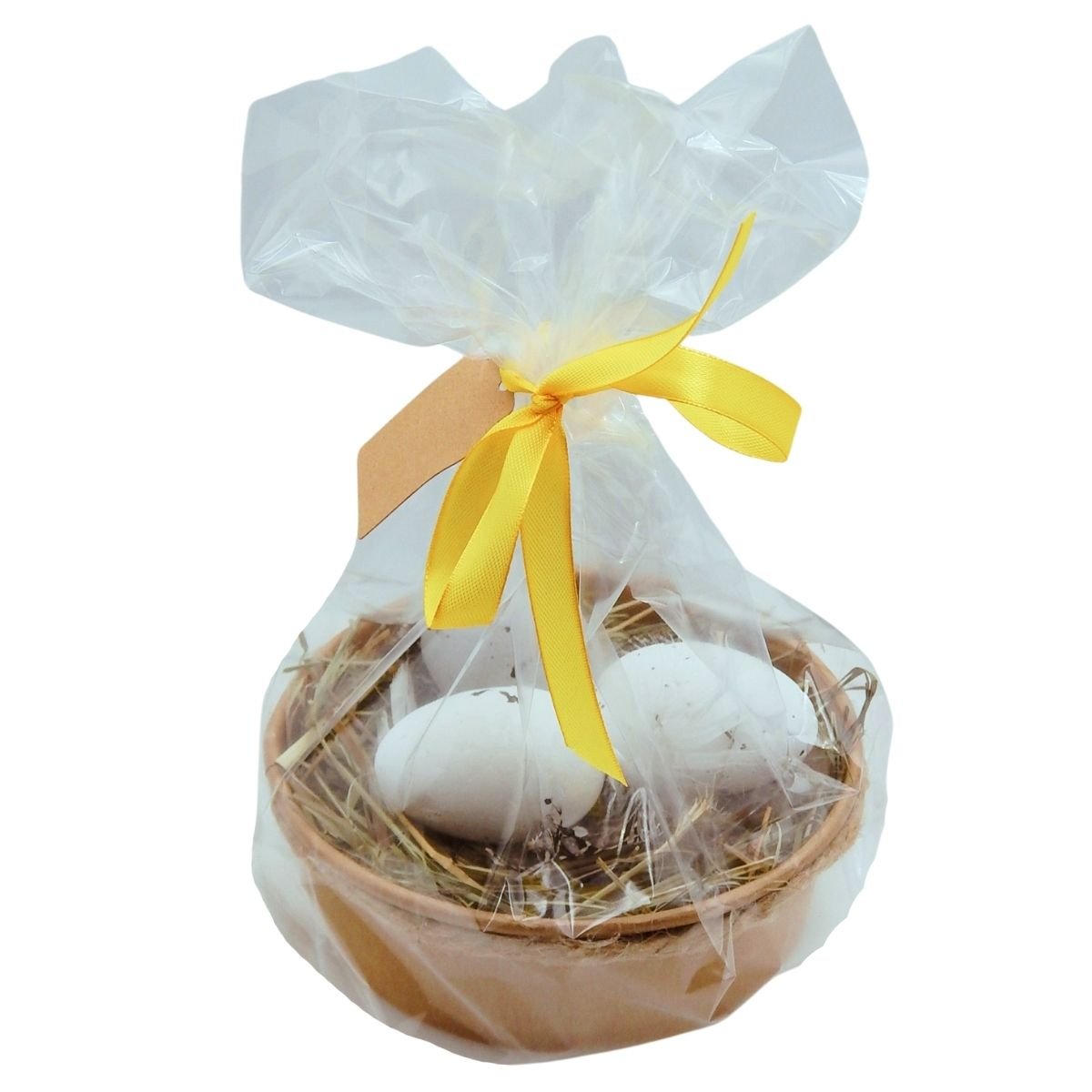 Stroik Wielkanocny Ptasie Gniazdo Jajka Sianko N2