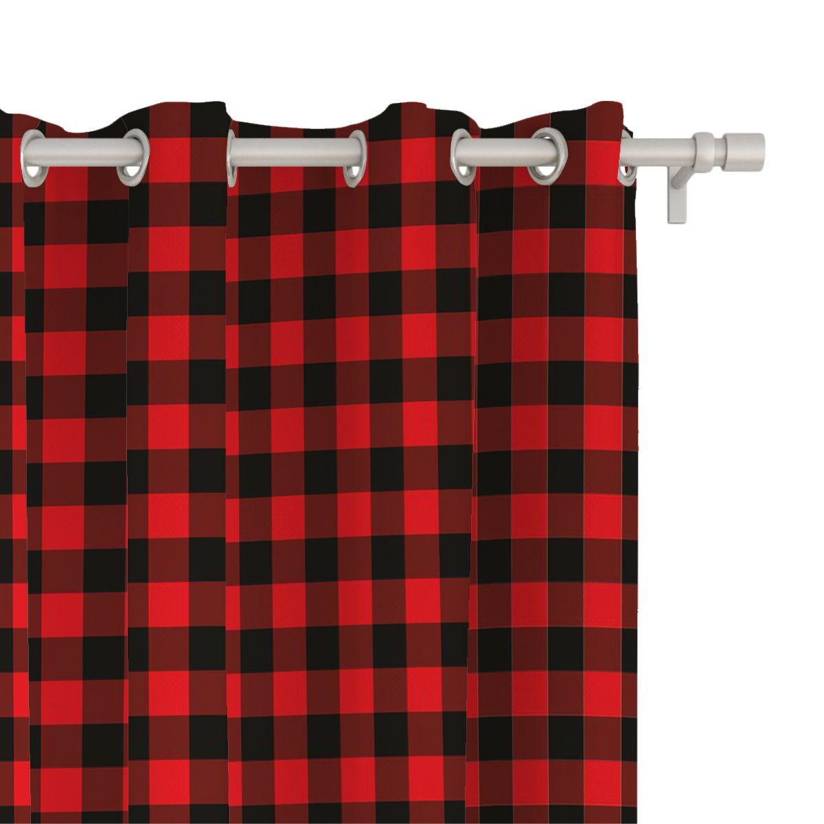Zasłona CLASSIC wzór CL10 | czarno-czerwona krata 150 x 150 cm tkanina standard