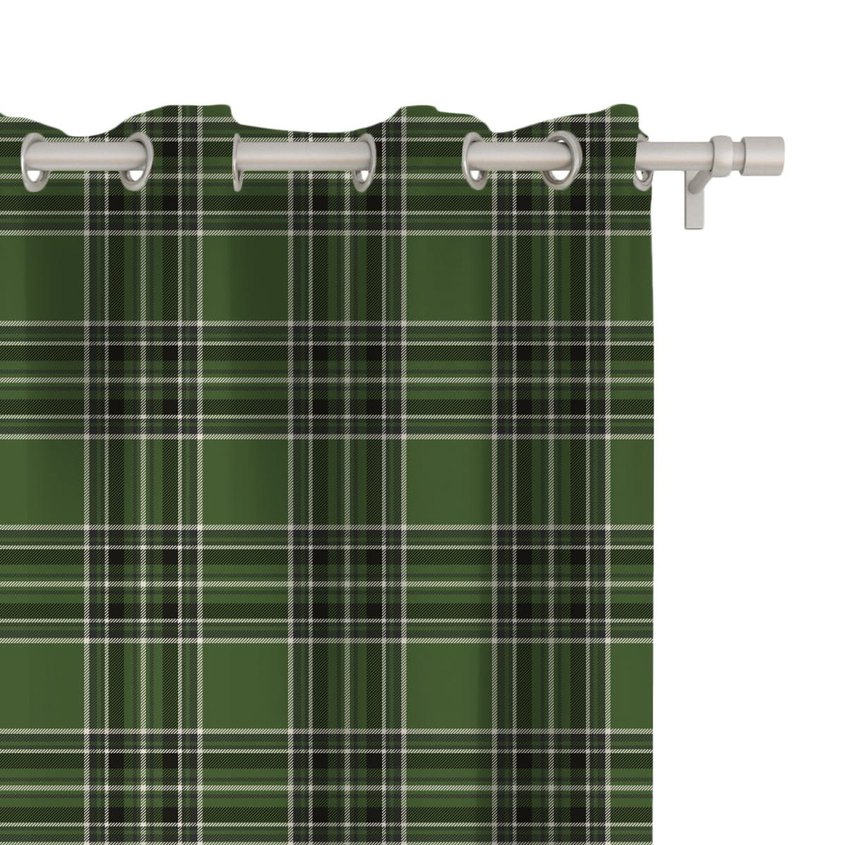 Zasłona CLASSIC wzór CL11 | Zielona krata 150 x 240 cm tkanina standard