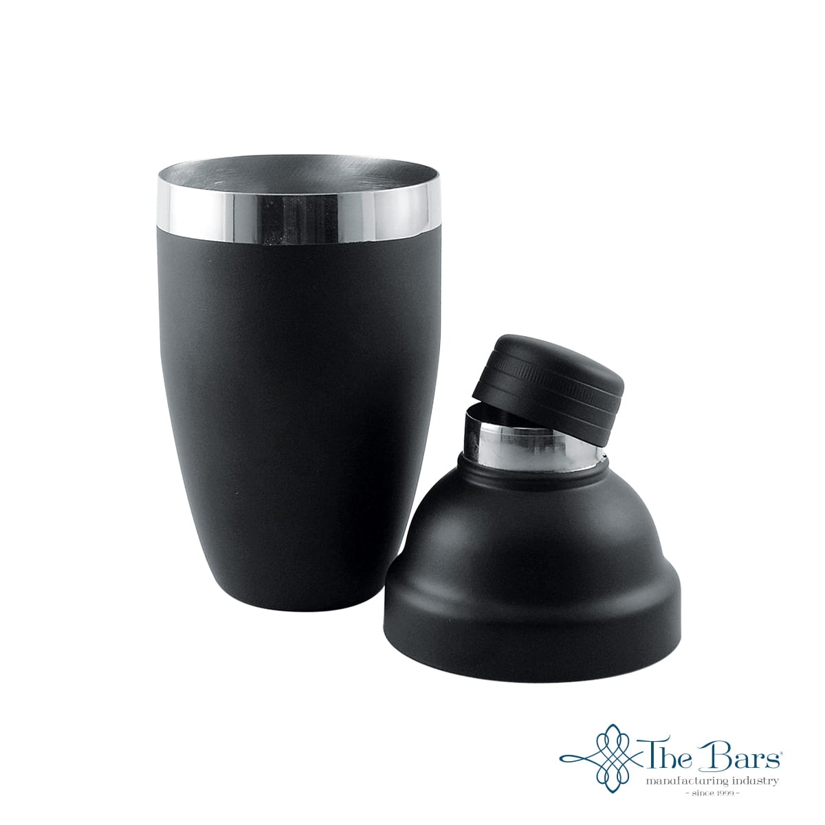 Shaker trzyczęściowy z sitkiem czarny 500 ml