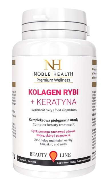 NOBLE HEALTH Noble health Kolagen rybi + Keratyna x 60 kaps