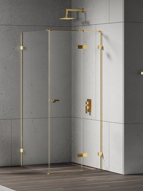 New Trendy Złota kabina prysznicowa 90x100 prawa EXK-4728 Eventa Gold Shine