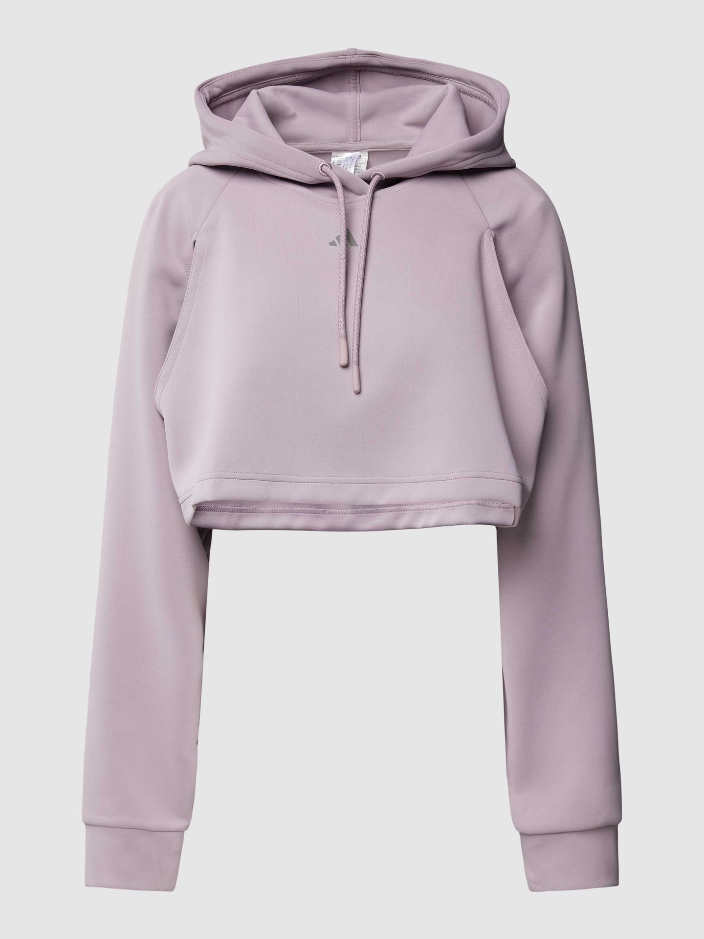 Bluza krótka z kapturem w jednolitym kolorze