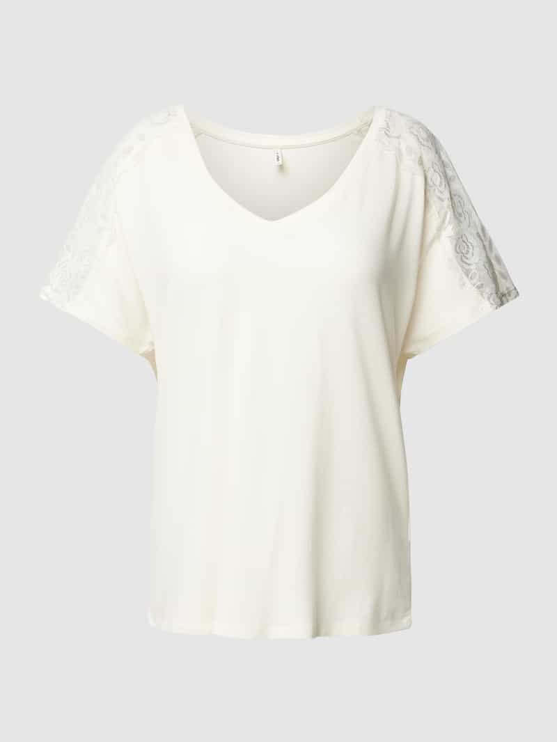 Bluzka ze wstawką z koronki model ‘MOSTER’