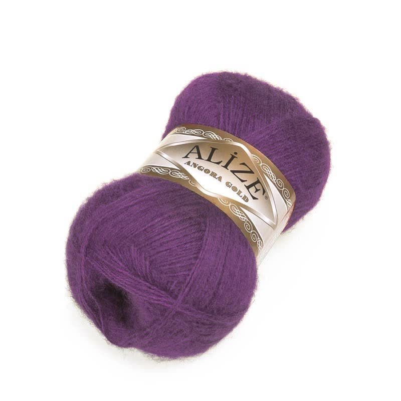 Włóczka Alize Angora Gold nr 111 śliwkowy, fioletowy, 20% wełna 550m 100g