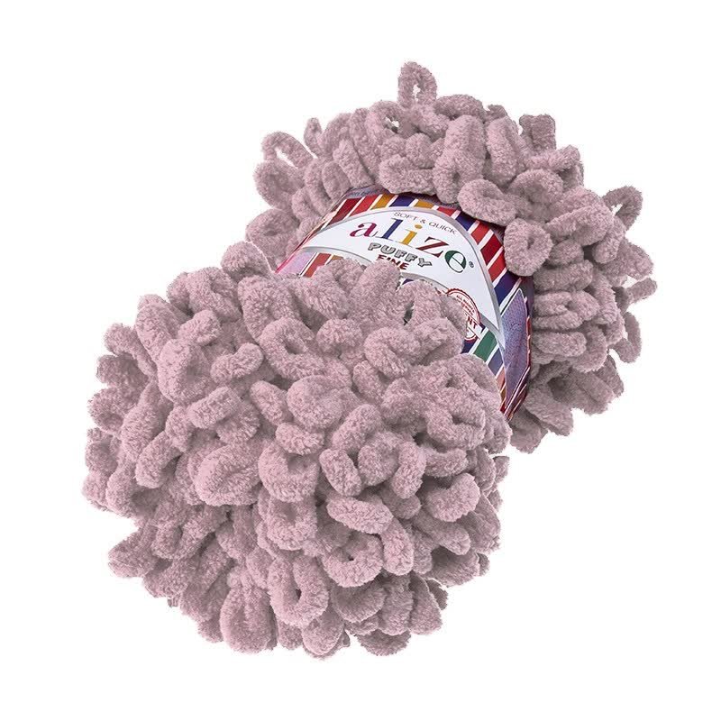 Włóczka dziecięca Alize Puffy Fine nr 268 gołębi, małe pętelki, na maskotki