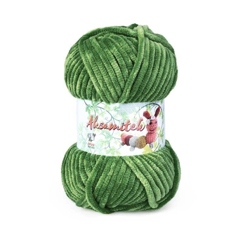 Włóczka Opus Natura Aksamitek nr 1668 ciemny zielony, na amigurumi, 50g 60m