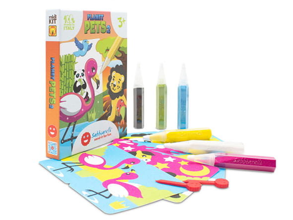 Sabbiarelli - Zestaw do kolorowania Magiczny Piasek - Planet Pets - Zwierzęta Świata