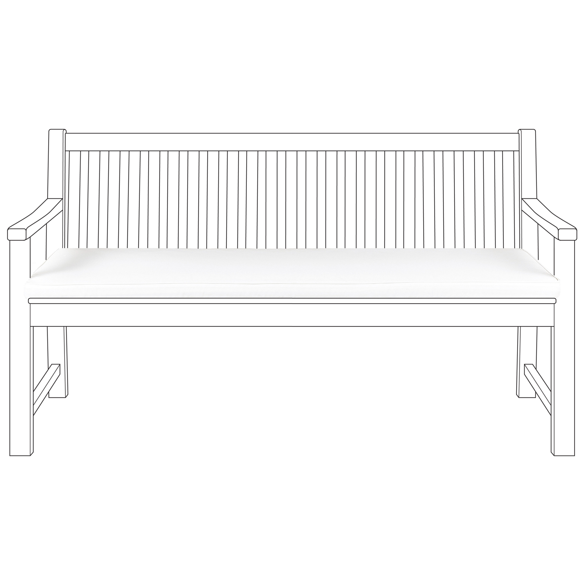 Poduszka na ławkę ogrodową 152 x 54 cm biała VIVARA
