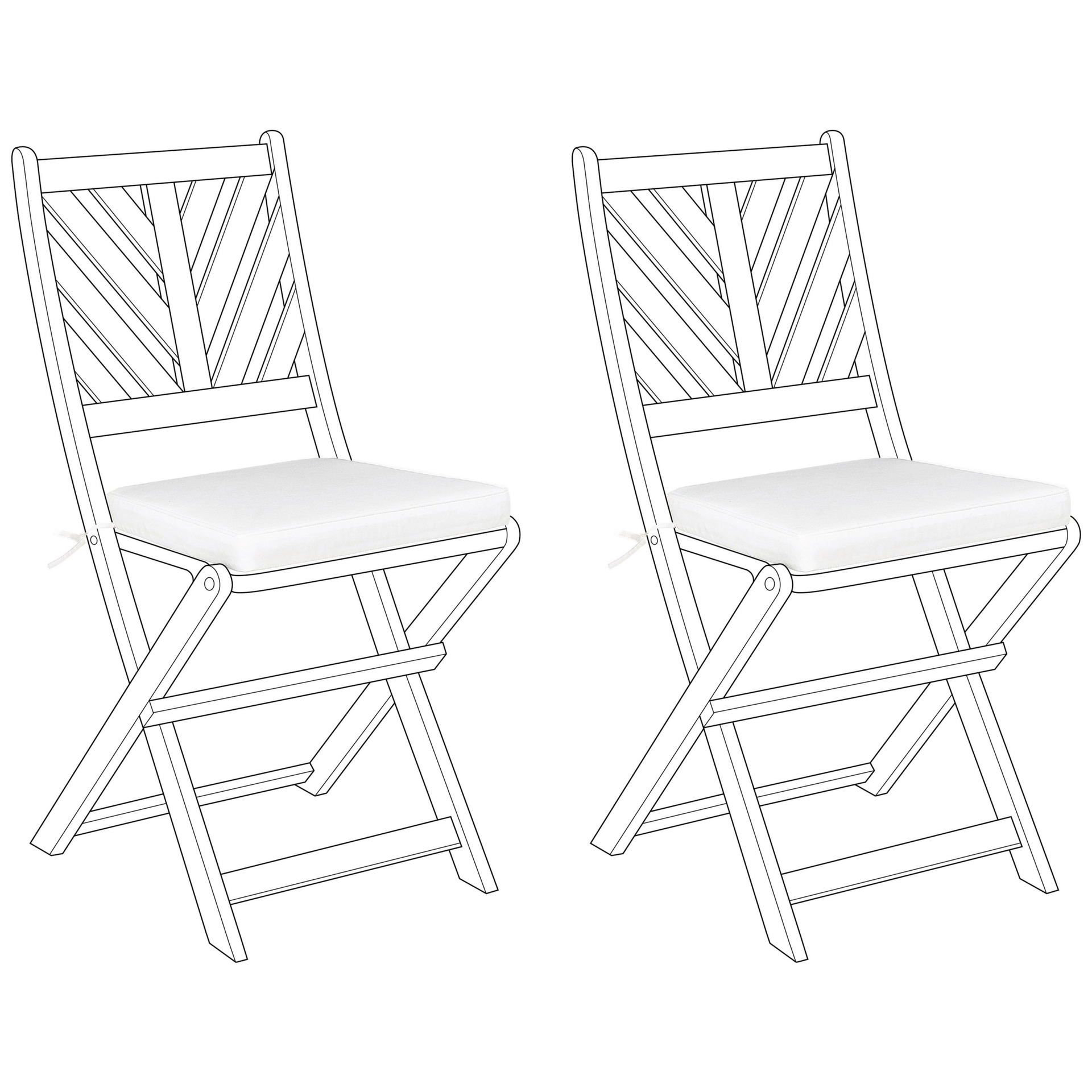 Zestaw 2 poduszek na krzesła ogrodowe biały TERNI