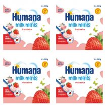Humana Milk Minis Deserek jogurtowy po 8. miesiącu truskawka Zestaw 4 x 400 g