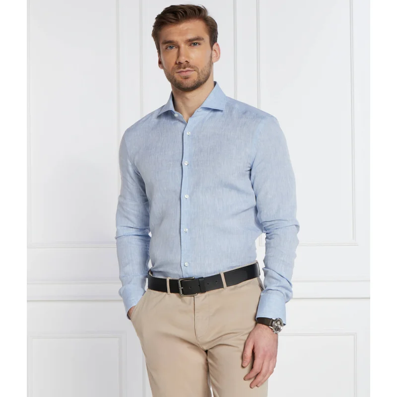 BOSS Lniana koszula H-HANK | Slim Fit