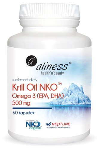 Medicaline Aliness Krill Oil NKO Omega 3 z Astaksantyną 500 mg x 60 kaps