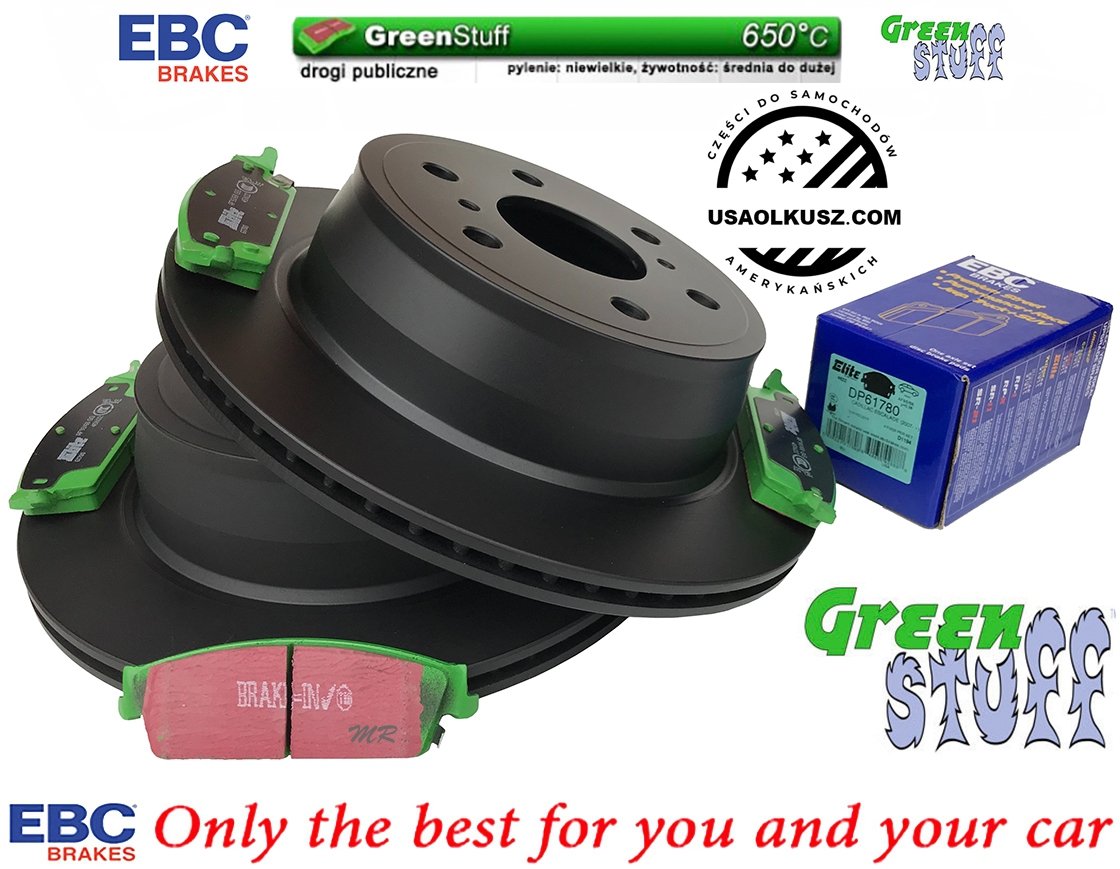 Tylne klocki GreenStuff + tarcze hamulcowe EBC seria PREMIUM Chevrolet Avalanche 2007-2013