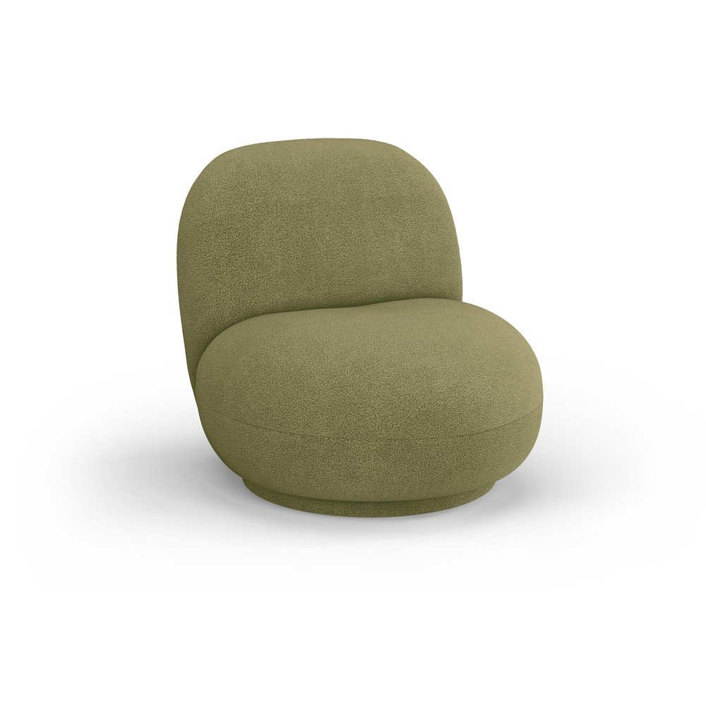 Zielony fotel z materiału bouclé Chuck – Micadoni Home