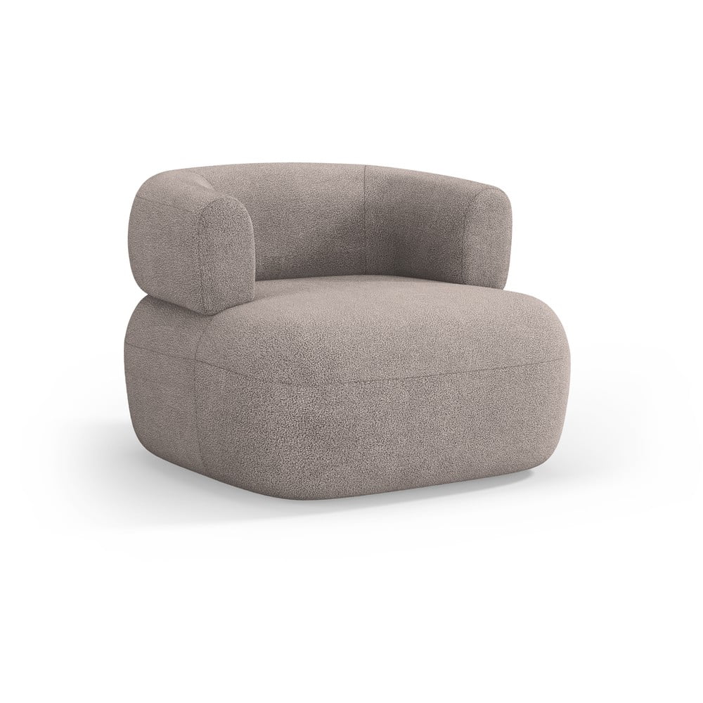 Beżowy fotel z materiału bouclé Jenny – Micadoni Home