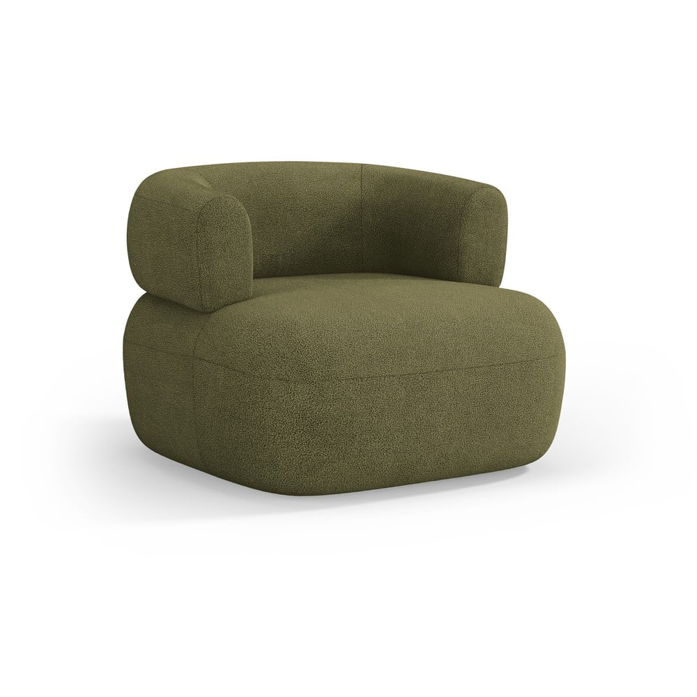 Zielony fotel z materiału bouclé Jenny – Micadoni Home