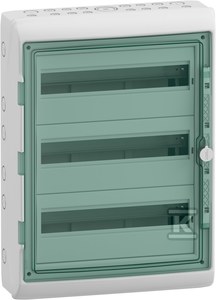 Rozdzielnica natynkowa Mureva (dawna Kaedra) IP65 MRV-3-18-NT-T drzwi transparentne 3 rzędy 18 modułów/rząd